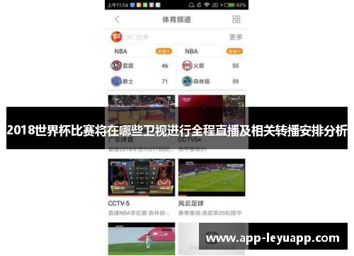 2018世界杯比赛将在哪些卫视进行全程直播及相关转播安排分析